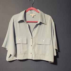 She + Sky Light Blue Crop Top